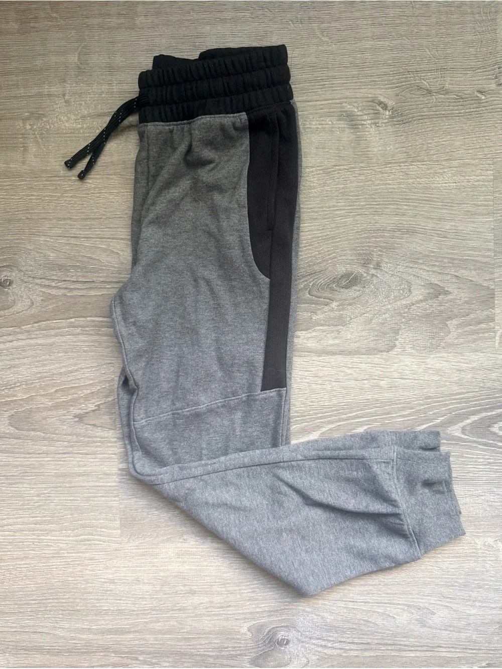 Athletic Works Boys L(10/12) Gray and Black Logo Joggers Drawstring Waisted